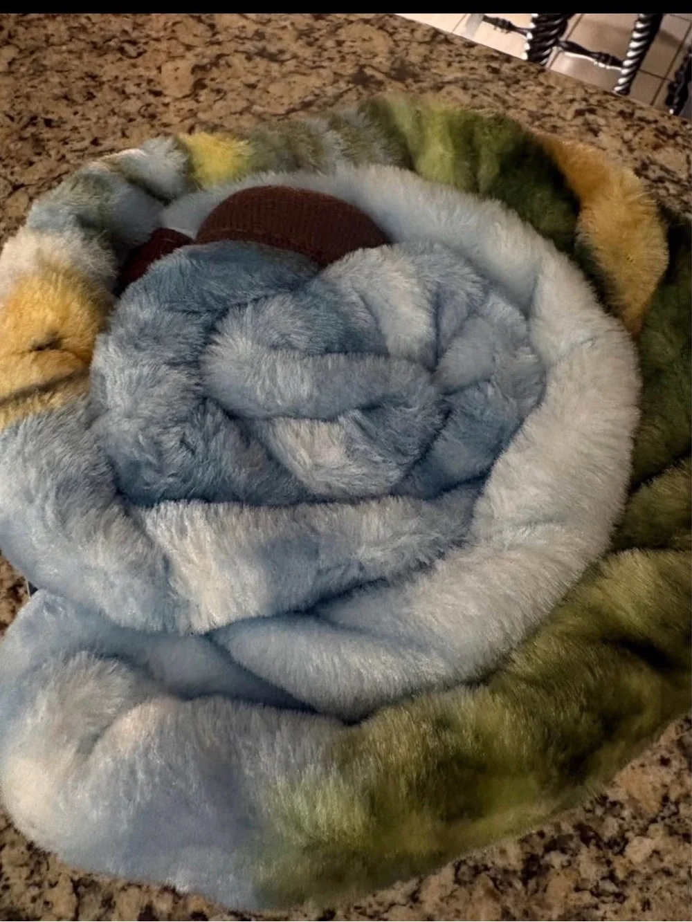 Plush Blue & Green Fleece Throw Blanket 50x60